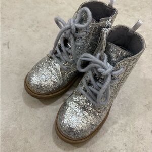 Sparkly Silver Kids Boots